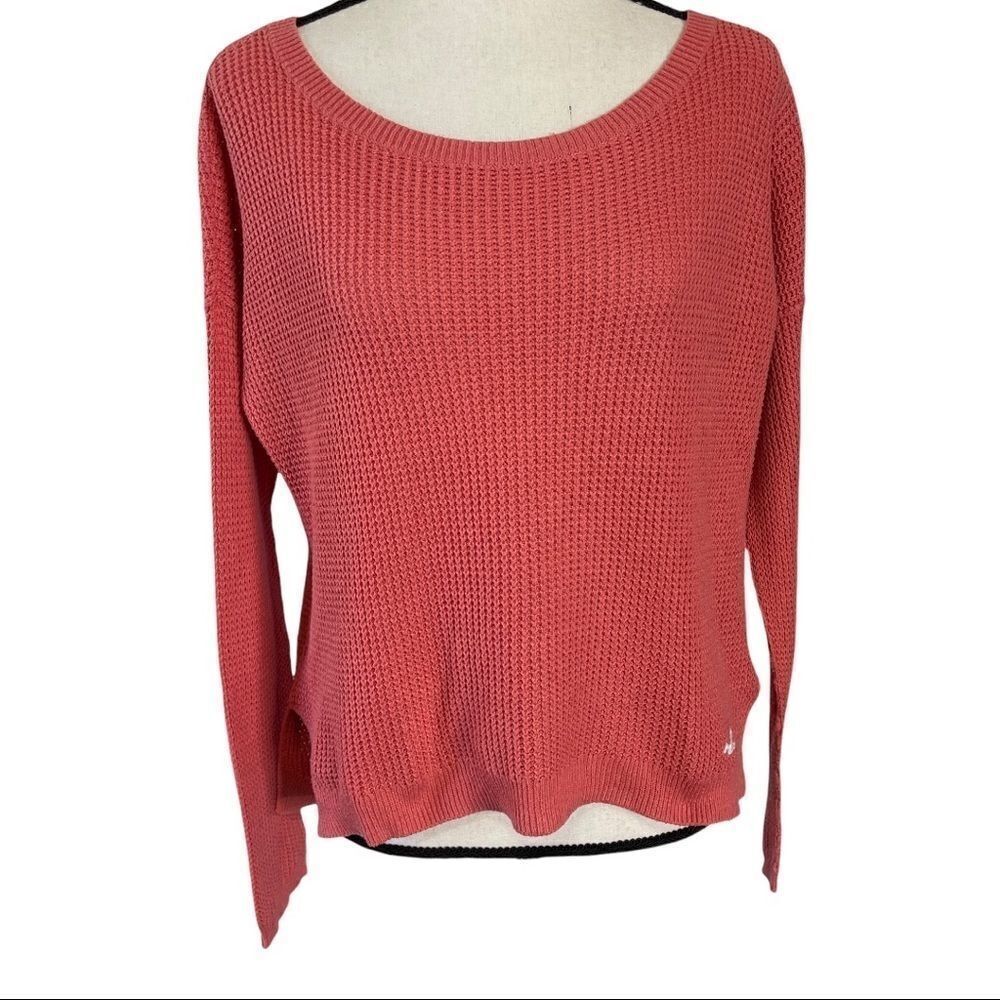 Hollister Scoop Neck Cotton Blend Orange Sweater-Small‎